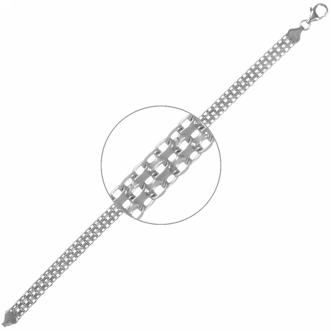 Silver Rhodium plated Bracelet 7-8 in