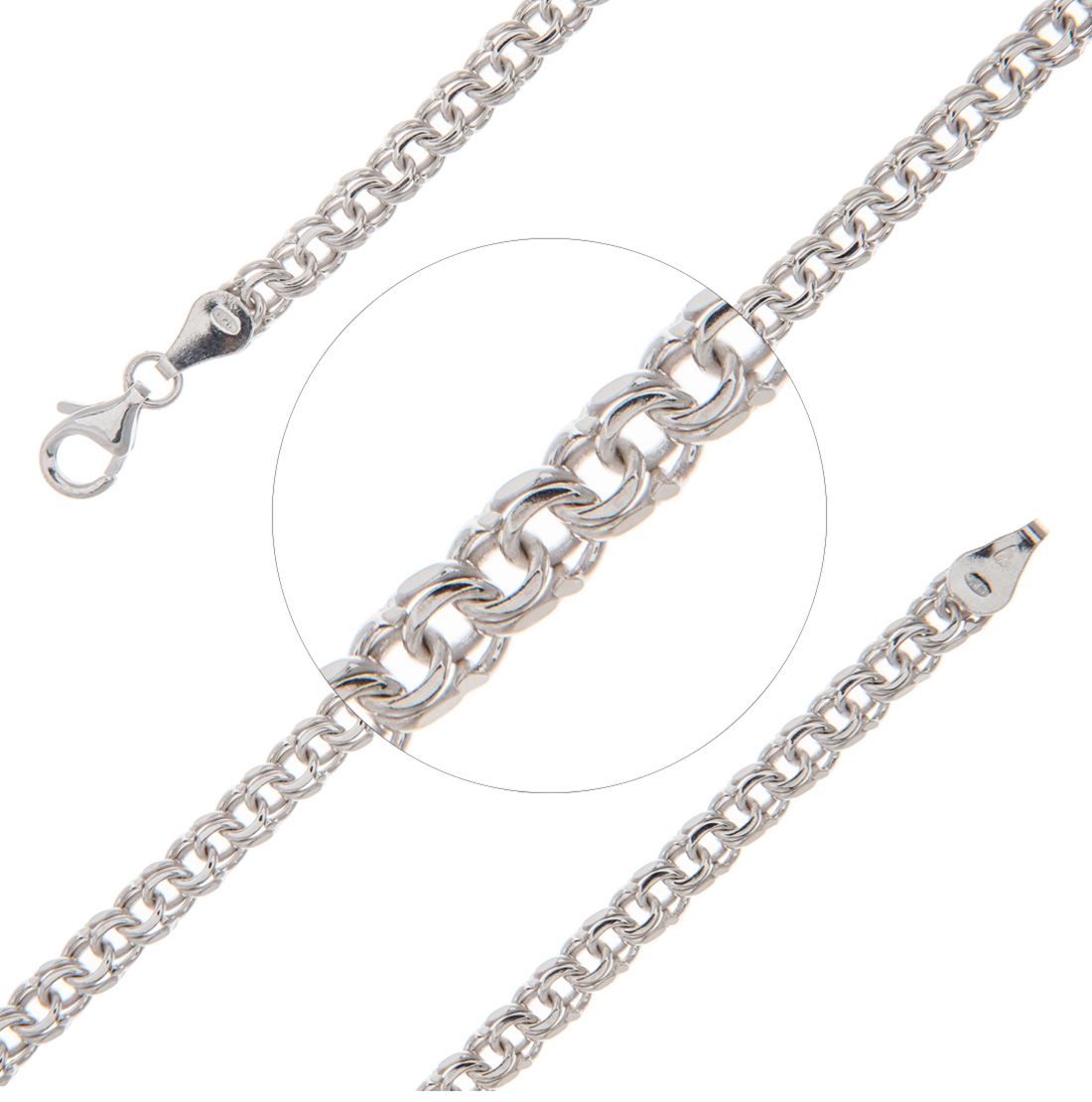 Sterling Silver Rhodium plated Chain 22-23 in