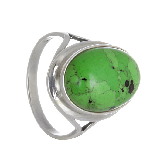 Green pressed Turquoise Ring