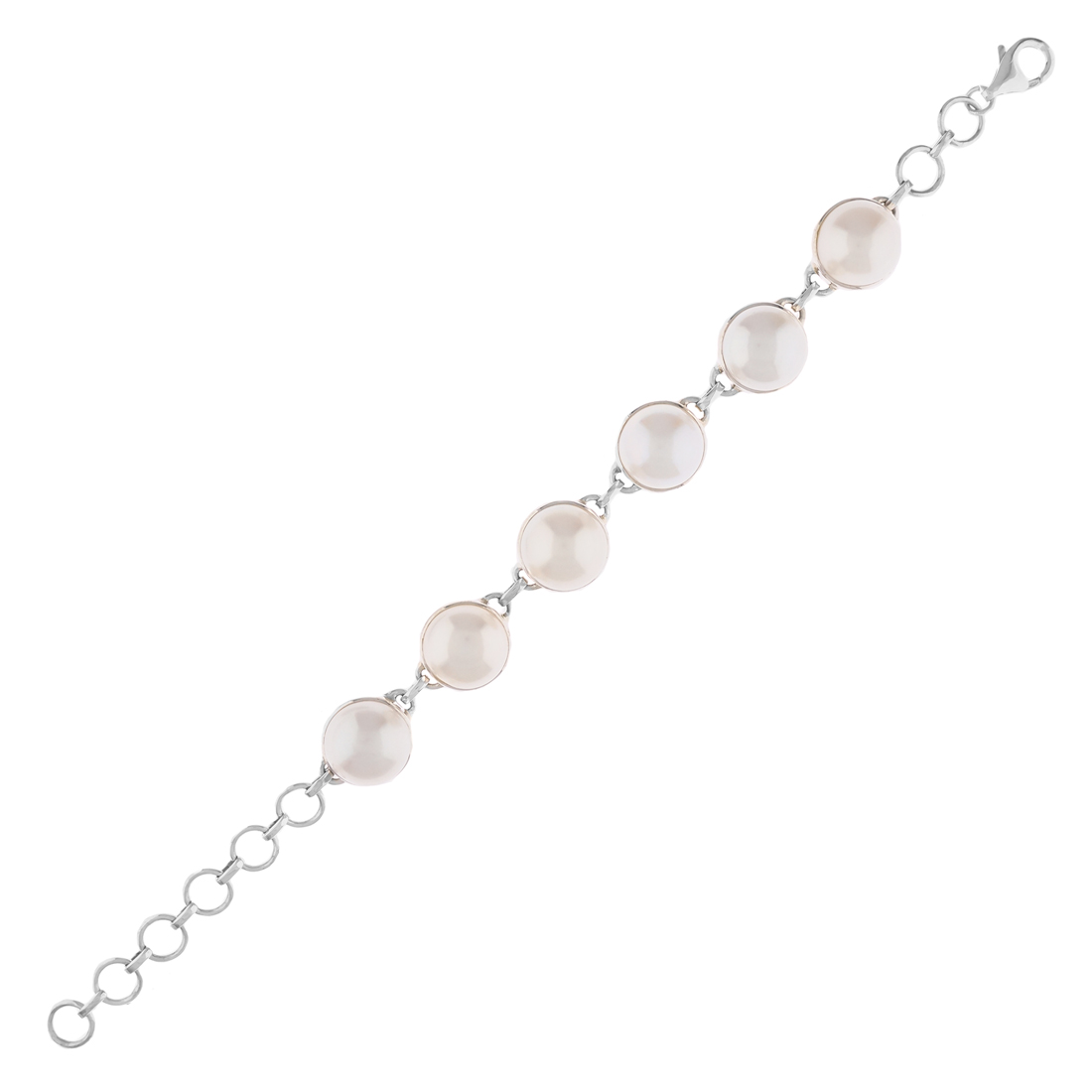 White Pearl Bracelet 6-7.7 in
