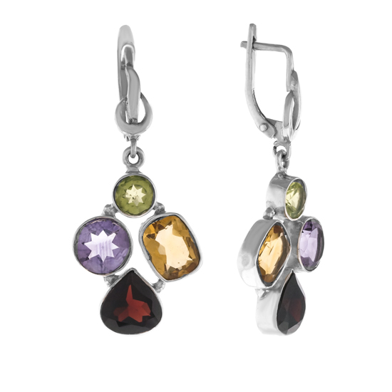 Kaleidoscope Semiprecious Gems Earrings