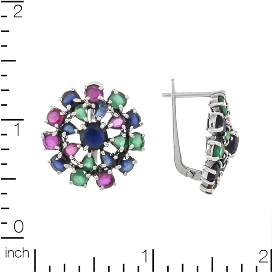 Refined colored Corundum Earrings