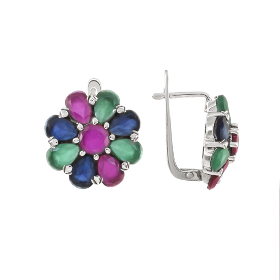 Refined colored Corundums Earrings