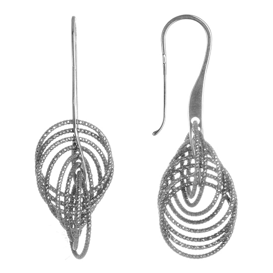 Sterling Silver Rhodium plated Spiral Dangles