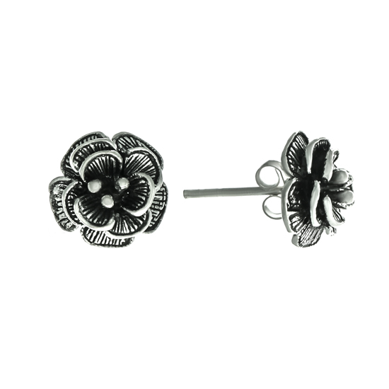 Sterling Silver Flowers Studs