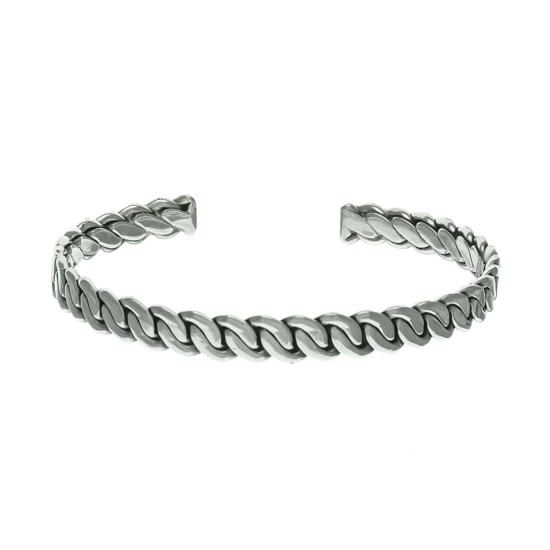 Sterling Silver wicker Bracelet 7 in
