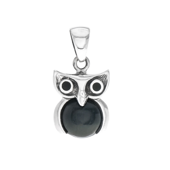 Black Onyx Owl Pendant