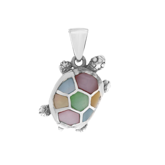 Colored Mother of Pearl Tortoise Pendant