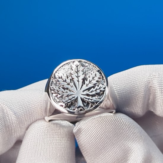 Sterling Silver Cannabis Ring