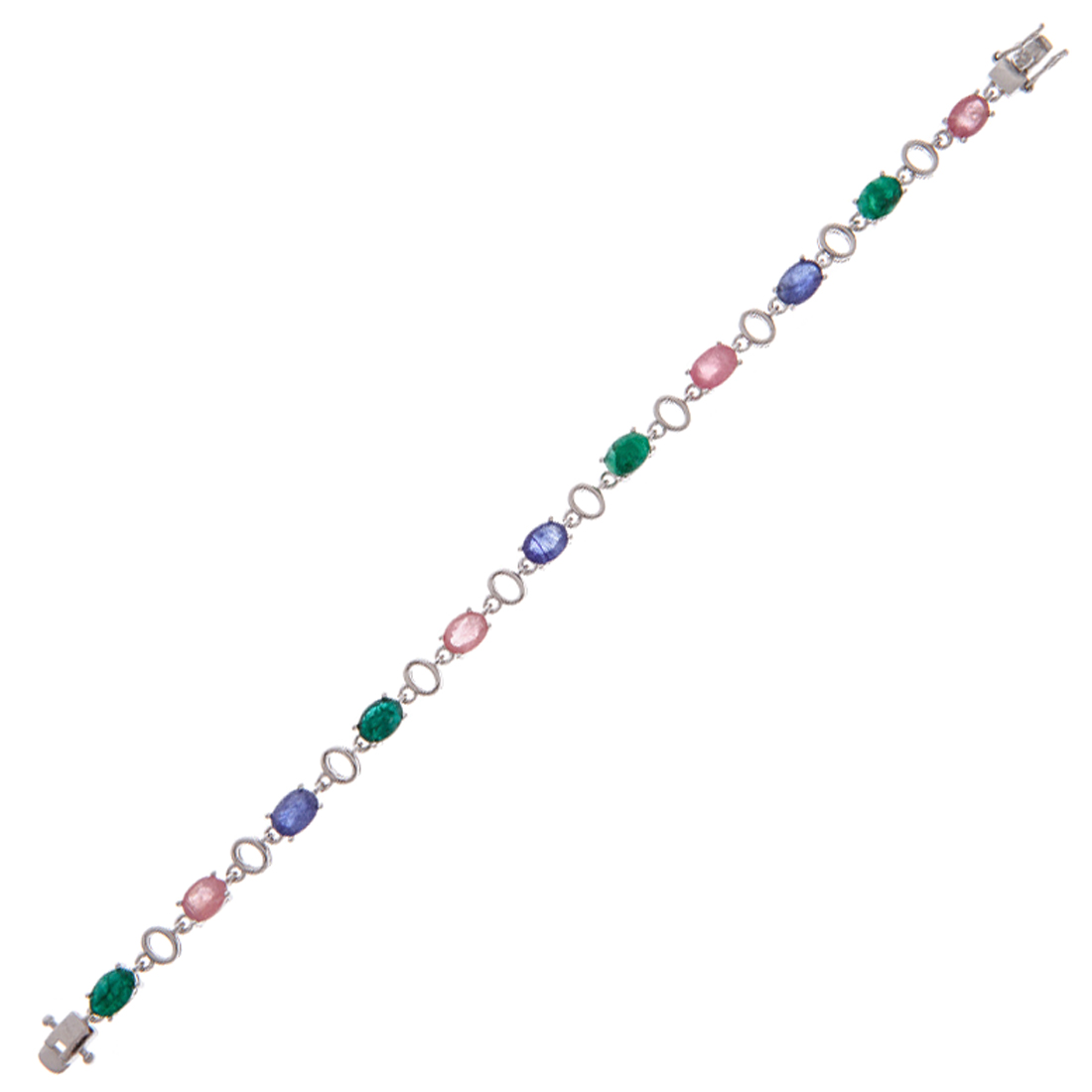 Sapphire Ruby & Berill Bracelet 7.25 in