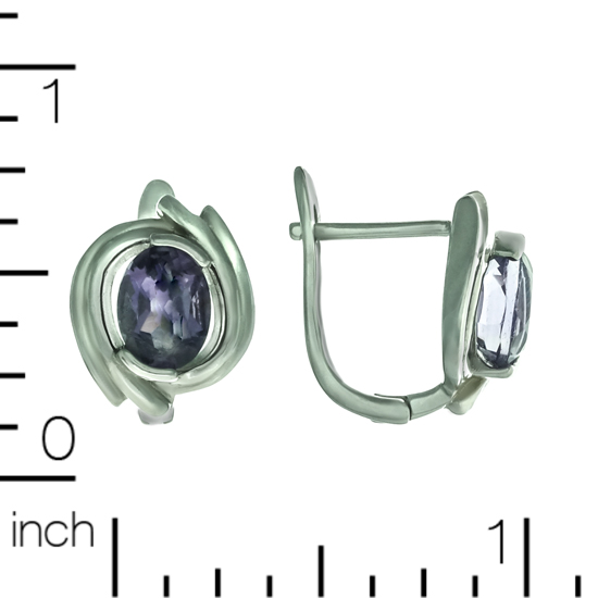 Amethyst Earrings with Rhodium plating