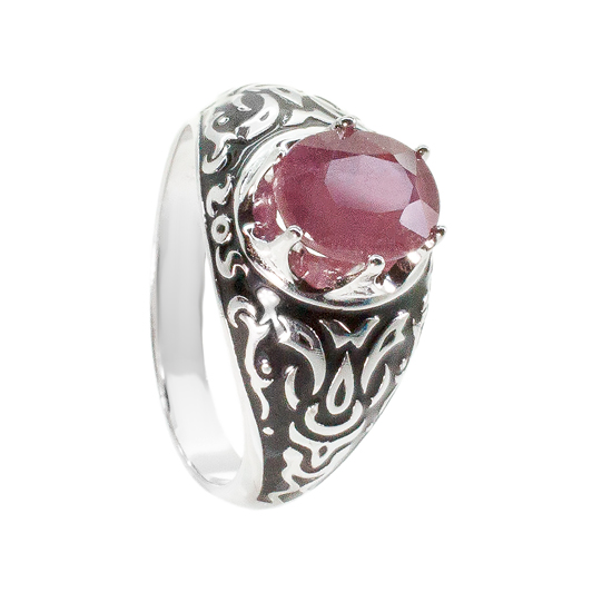 Sterling Silver Ruby Ring Rhodium plated