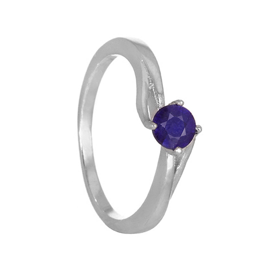 Sapphire Rhodium plated Ring