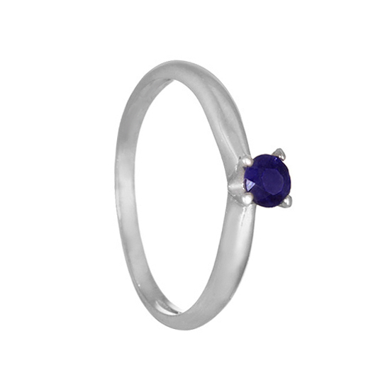 Sterling Silver Sapphire Ring Rhodium plated