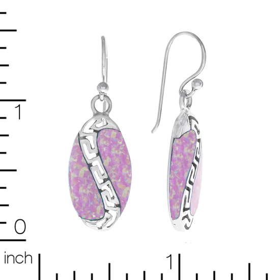 Pink Opal Rhodium plated Earrings