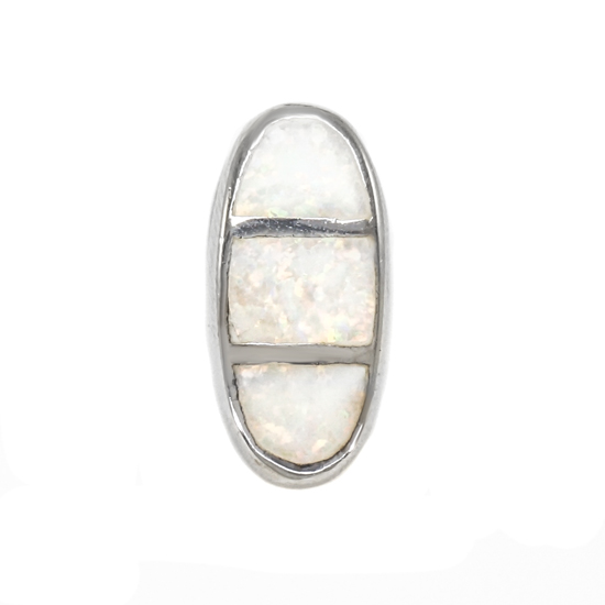 White Opal Pendant Rh plated