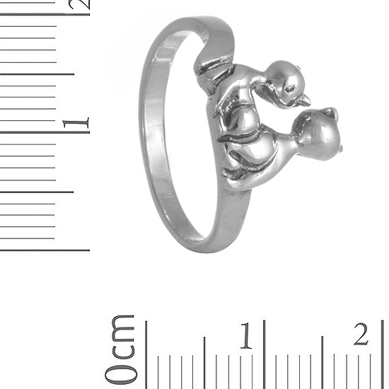 Sterling Silver Kitties Ring