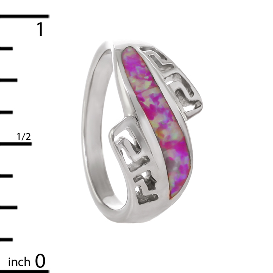 Pink Opal Rhodium plated Ring
