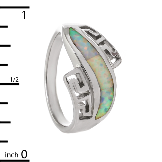 Opal Ring Rhodium plated