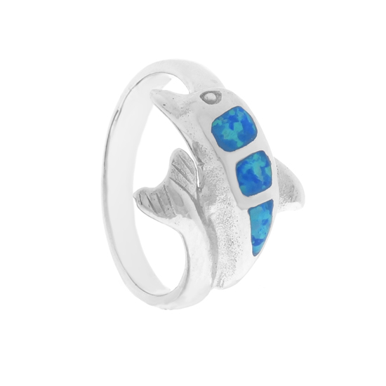 Blue Opal Dolphing Ring
