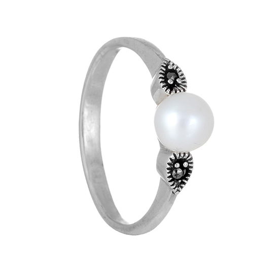 Sterling Silver White Pearl Ring