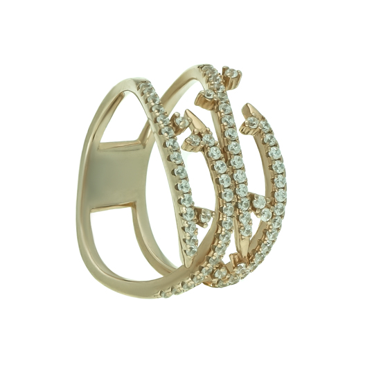 White CZ Gold plated Ring