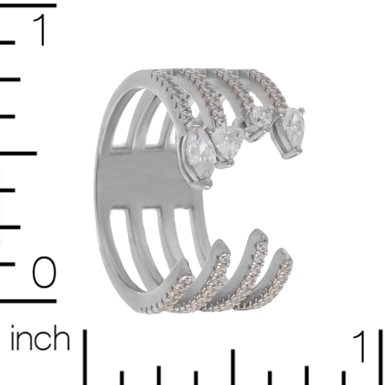 White CZ Rhodium plated Ring