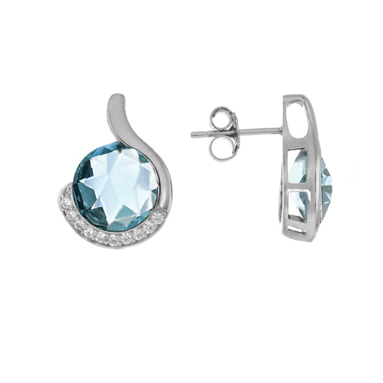 Blue & White CZ Earring 