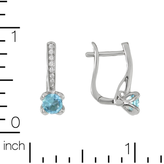 Blue CZ Rhodium plated Earrings