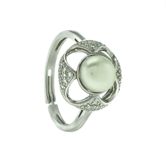 Pearl & CZ Ring